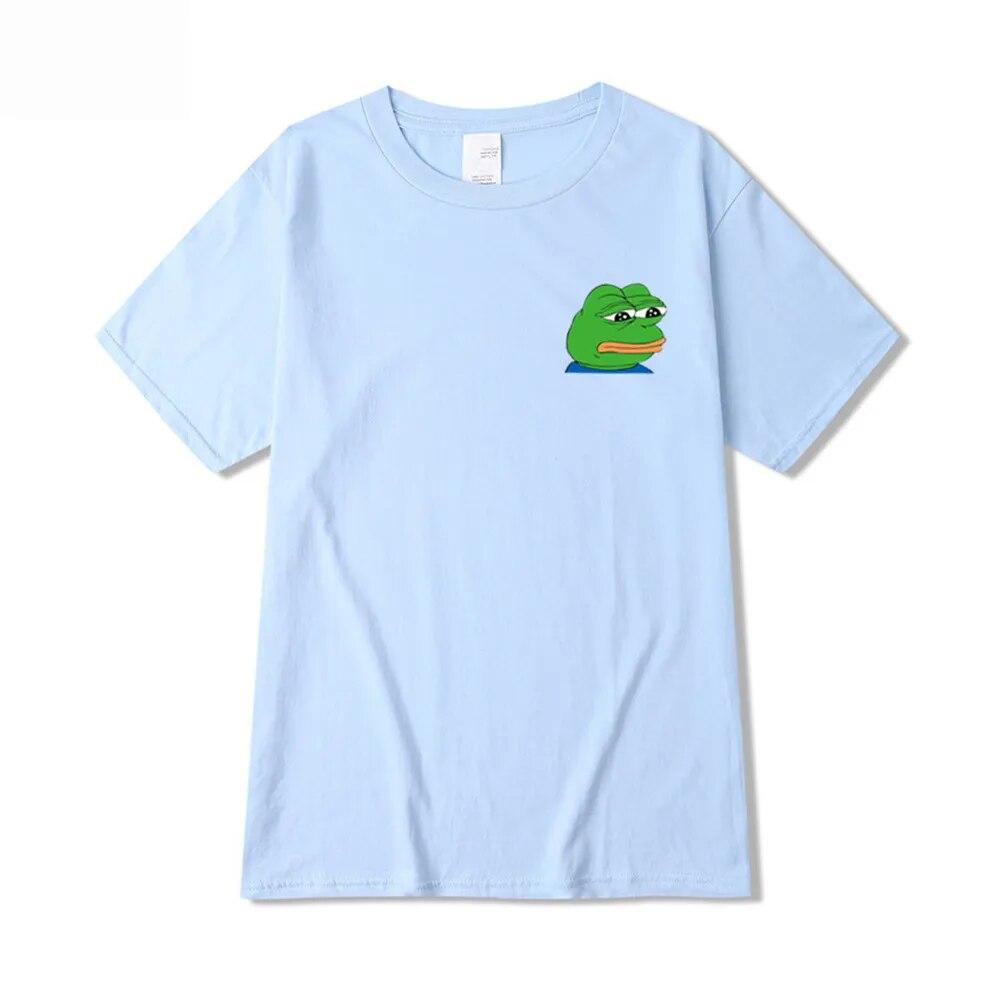 Летняя футболка унисекс Sad Frog Unisex Clothing Печатные забавные футболки Повседневные топы с короткими рукавами Хлопковая футболка для унисекс Свободная футболка