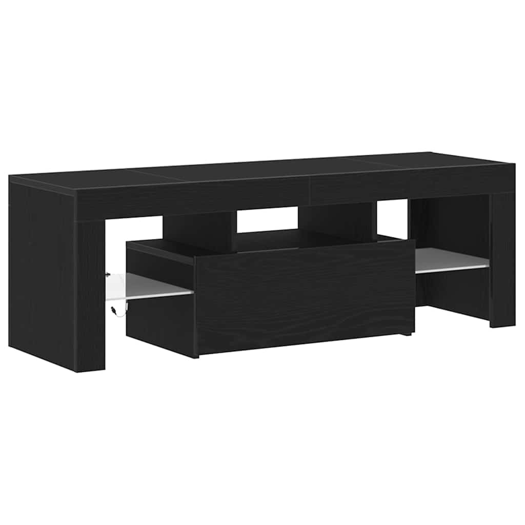 TV Stand Black Oak Effect 120 x 35 x 40 cm Engineered Wood