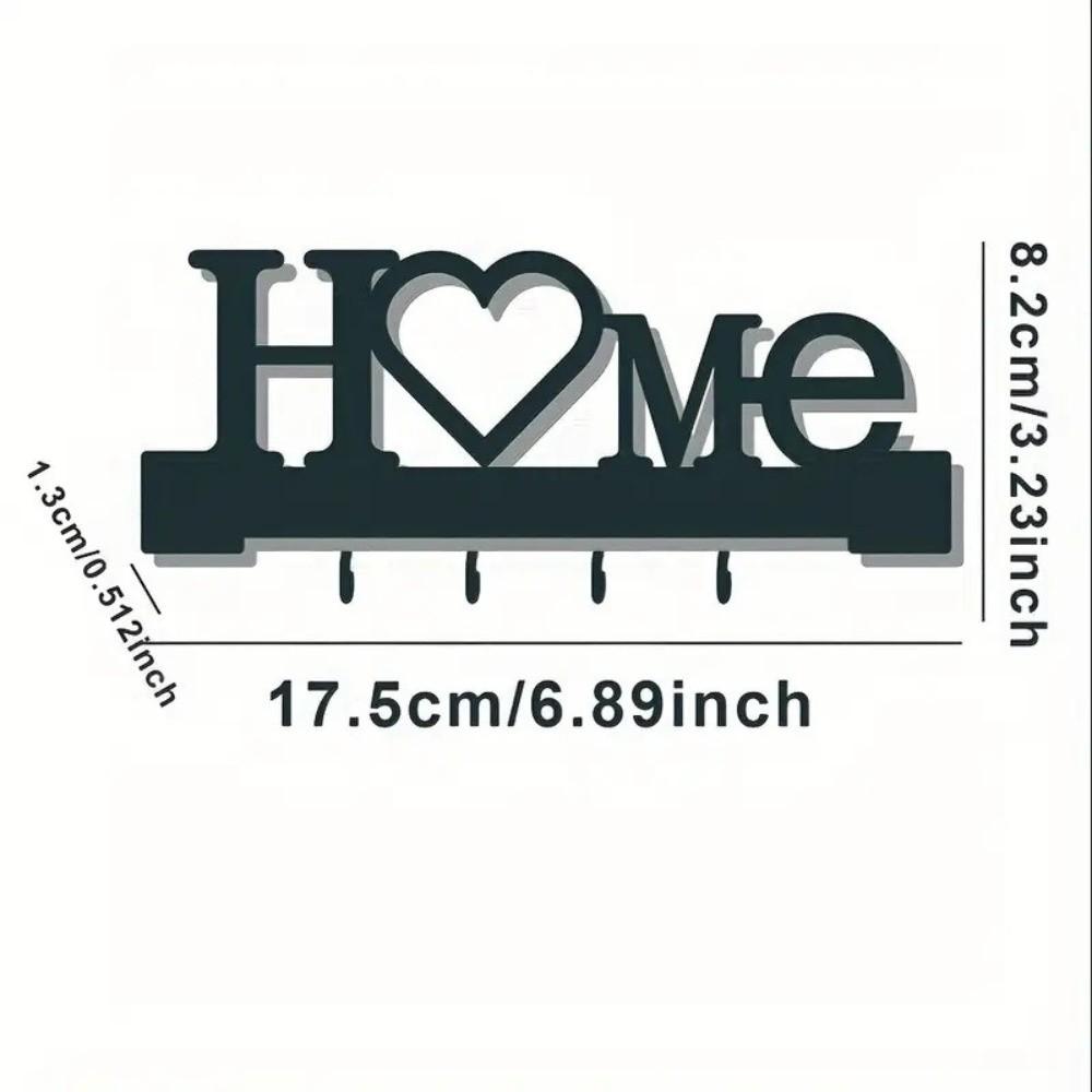Heart Shaped Key Holder Iron Material Key Wall Hook Wall Mounted Key Holder  Living Room
