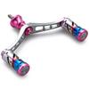 HEIGHTEN 92mm Reel Handle with 16mm Knob for Daiwa and Universal Spinning Reels Vortex Series Gunmetal Shimano, (Pink (Knob) & (Handle)) (587)