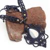 Macrame Opal Handmade Necklace Thread Gemstone Dendrite Pendant Jewelry