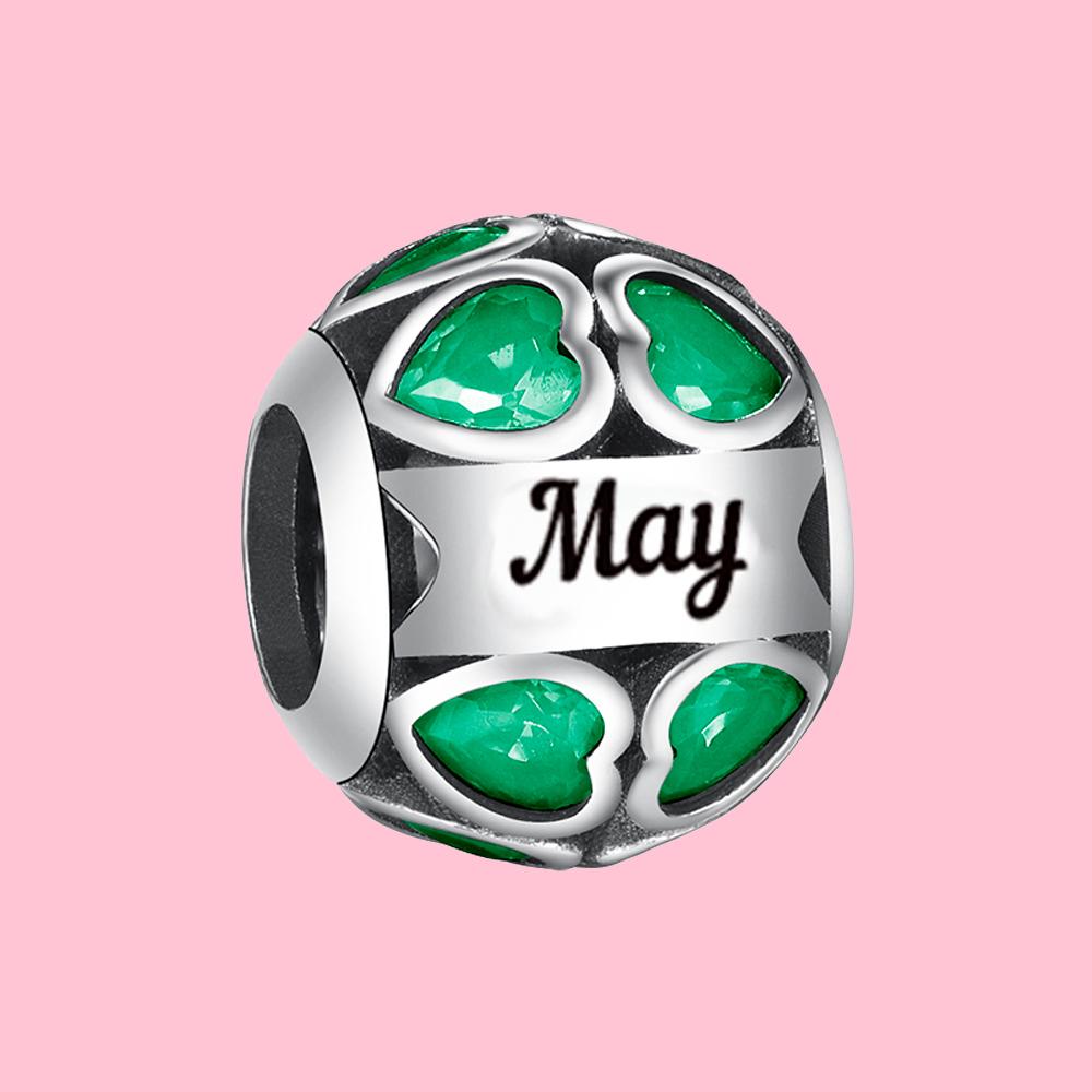 S925 Серебряный круглый камень с вырезом в форме сердца, очаровательная бусина, подходит для оригинальных ювелирных изделий своими руками для женских подарков на день рождения