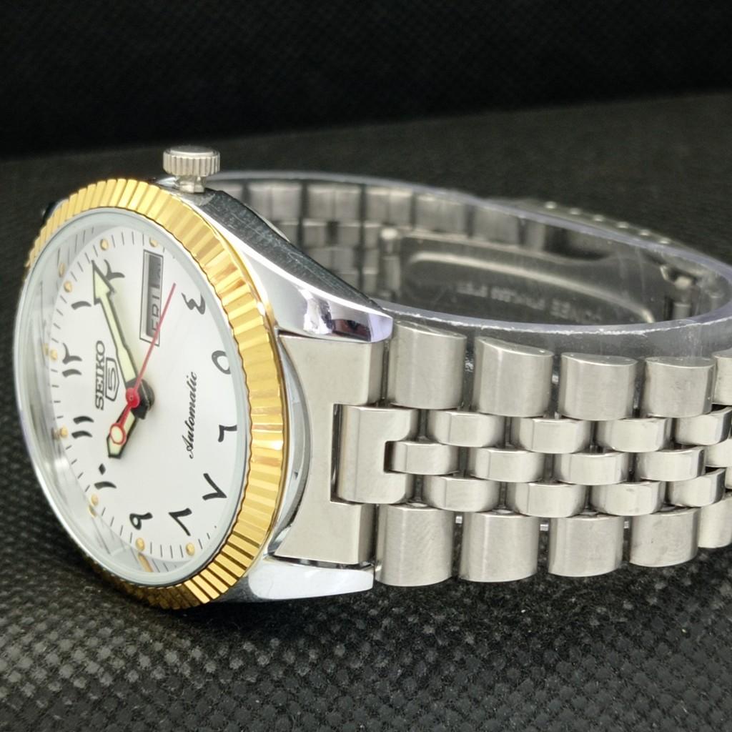 ВОССТАНОВЛЕННЫЕ ВИНТАЖНЫЕ МУЖСКИЕ ЧАСЫ SEIKO 5 AUTOMATIC JAPAN С ЗОЛОТЫМ МЕХАНИЗМОМ a305194-9