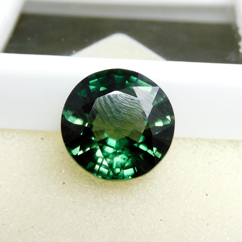 Beautiful 11.90 Ct Green Sapphire Round Cut Natural Loose Gemstone