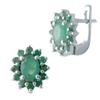 Silver Earrings with Natural Emerald 2.297ct (2043393)
