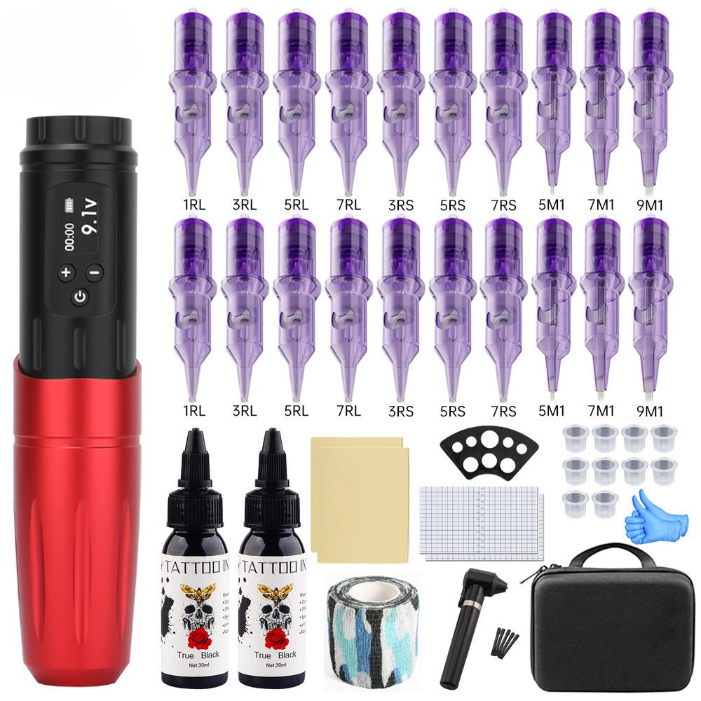 Беспроводная ручка для татуировки с дисплеем высокой четкости 1600 мАч, многофункциональная машинка для татуировки с вышивкой