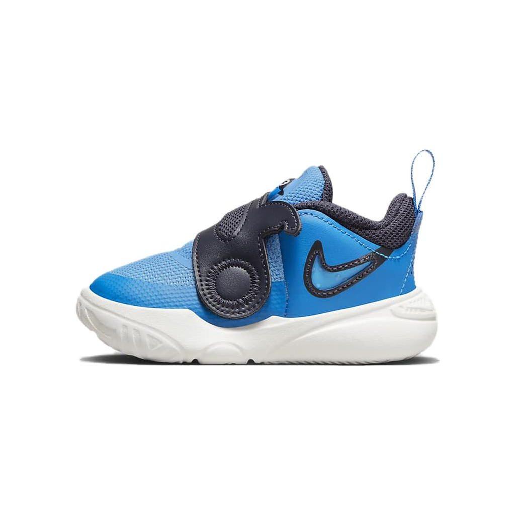 Nike Team Hustle D 11 Lil TD Abrasion Resistant Low top Toddler Shoes Blue White Infant And Toddler DV8993-400