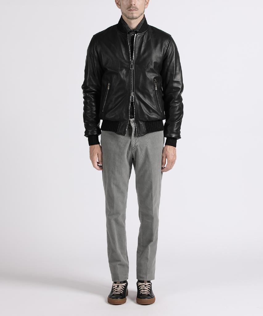 Panicale Black Two-Way Studded Lambskin Blouson