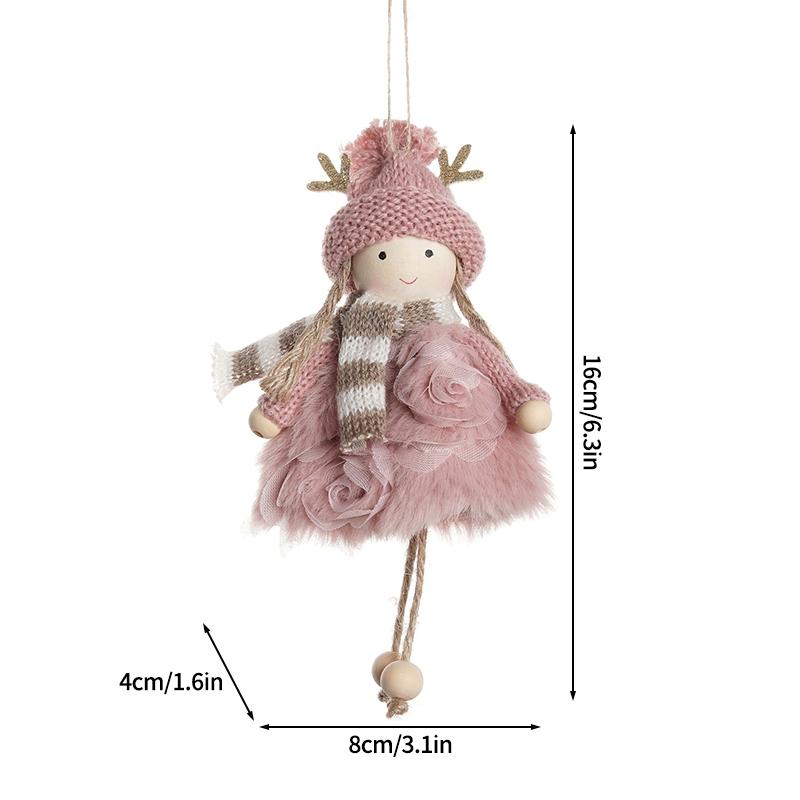 Christmas Angel Snowman Doll Hanging Pendant Cute Christmas Tree Decoration Accessorie Navidad  Party Gift Pendant Car Decor