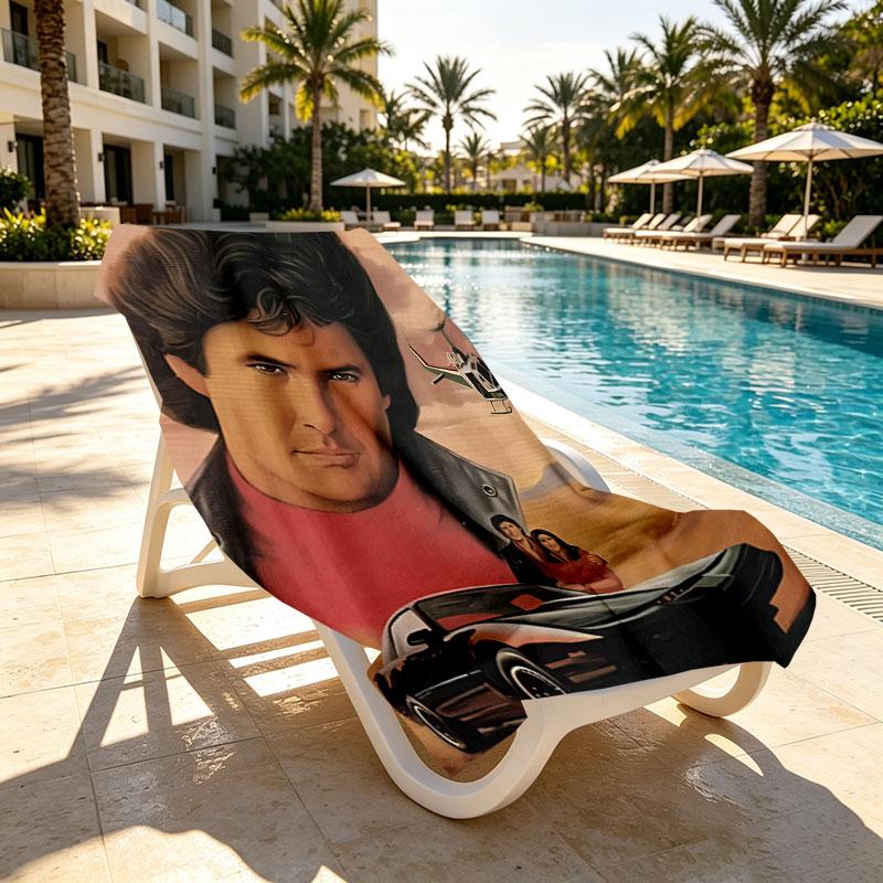 Knight Rider Print Beach Towel Design, Soft, Lightweight. for Home Bathroom, Spa, Pool, Yoga, Surfing, Camping, Gift for Family, Friend