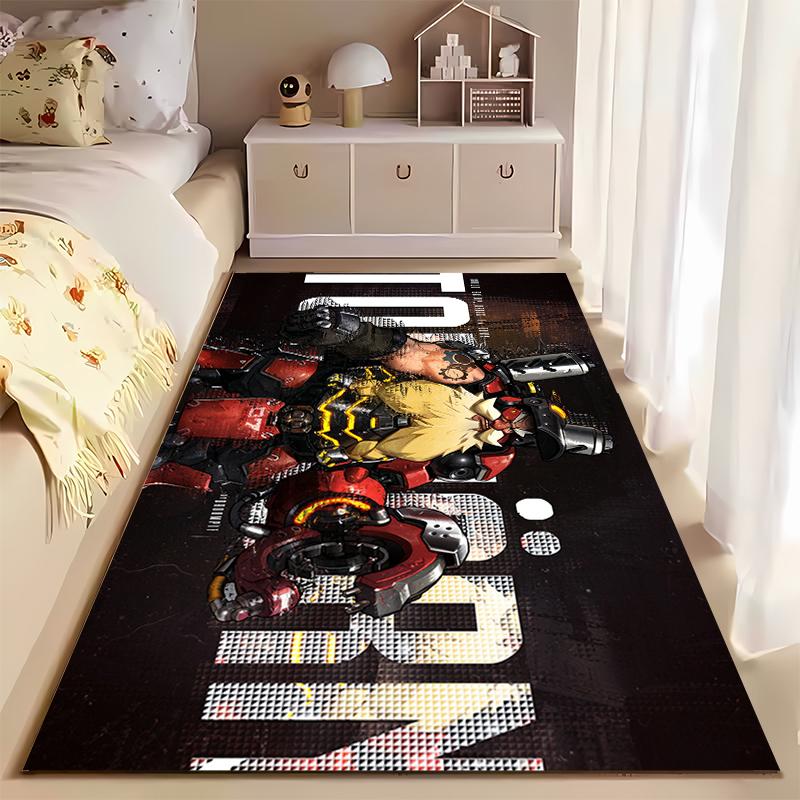 Arknights printed flannel non-slip rug for living room and bedroom decoration