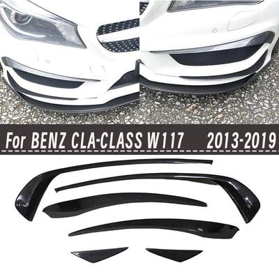 Mercedes CLA W117 Комплект для модернизации переднего бампера из углеродного волокна с аэродинамическими накладками (воздушными ножами) (2014-2019 гг.)
