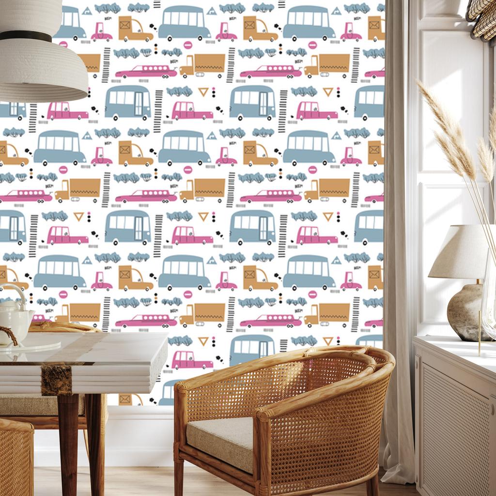 Trucks on the road wallpaper for living room and bedroom 50x1000