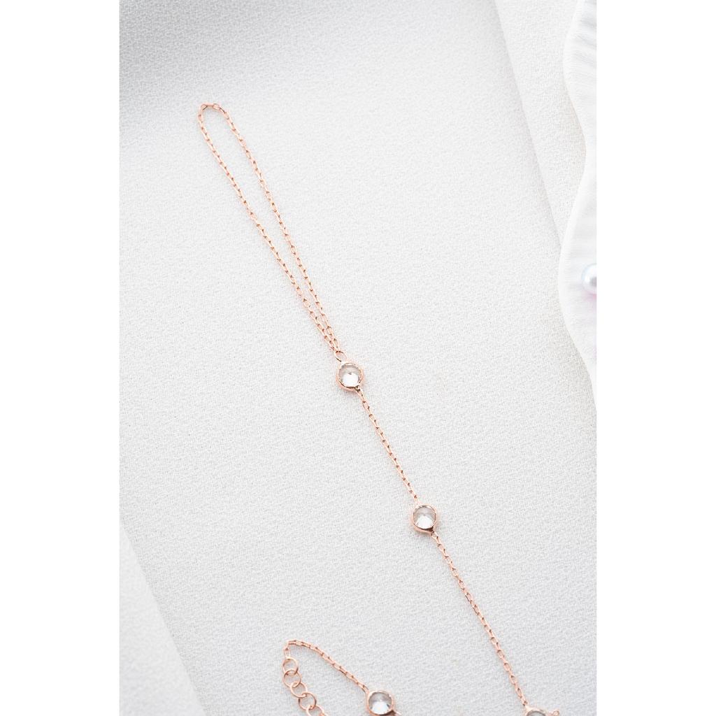 Браслет Sahmeran из стерлингового серебра 925 пробы с розовым покрытием из циркона