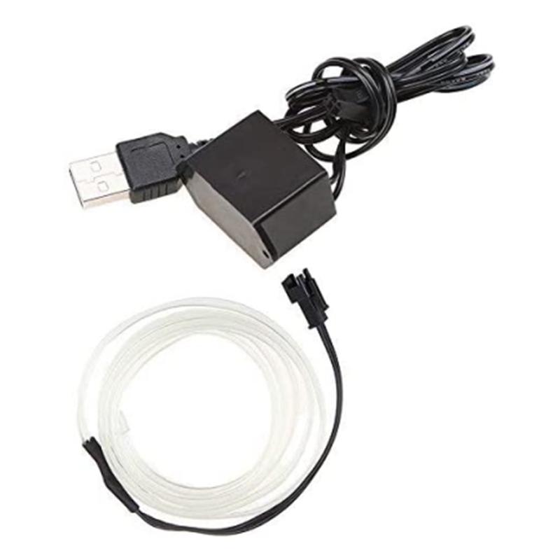 5M Car Interior Accessories Atmosphere Lamp EL Cold Light Line With USB DIY Decorative Dashboard Console Auto LED Ambient Lights