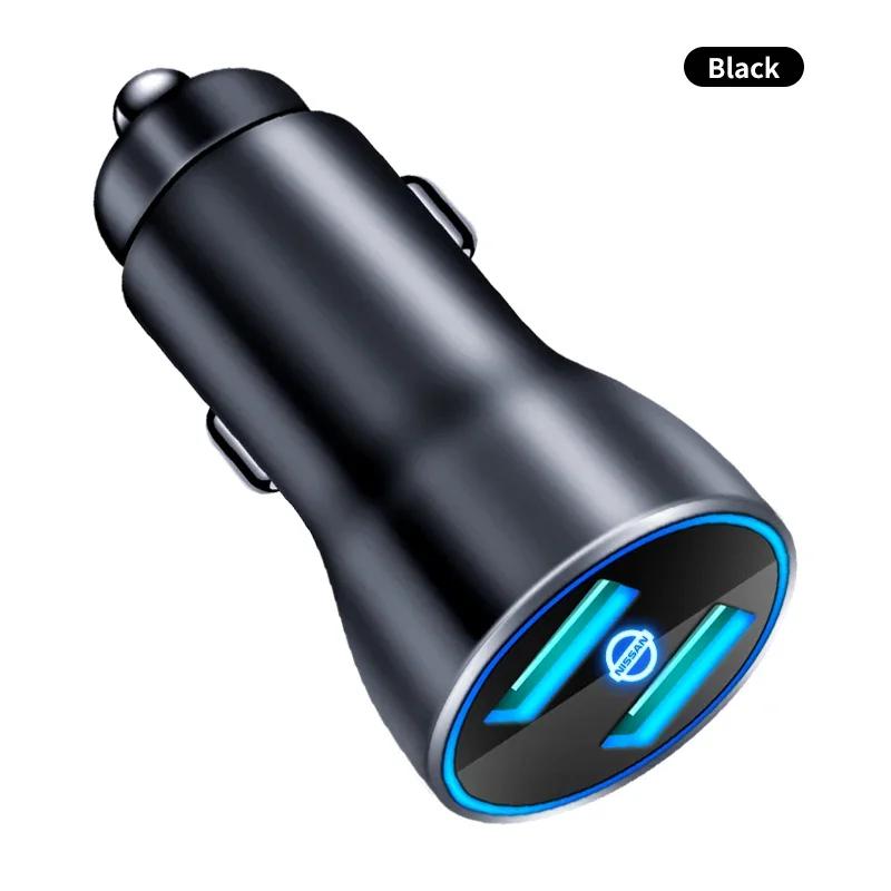Автомобильное зарядное устройство USB QC3.0 со светодиодным вольтметром, портативный адаптер, гнездо прикуривателя для Nissan X-trail Almera Qashqai Tiida, Автоаксессуары