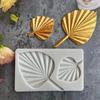 Cattail Leaf Fan Modeling Silicone Mold Fan Shape Silicone Mold DIY Cake Baking Decoration Gypsum Clay Chocolate Mold