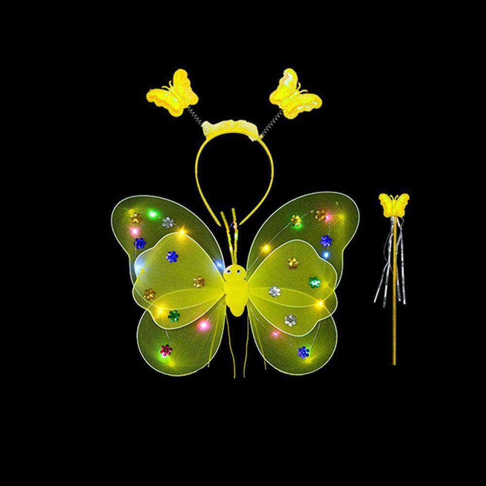 Lights Suit Girls Skirts LED Children Costume Props Angel Luminous Wings Flashing Butterfly Skirt