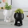 Spoof Ceramic Peeing Potted Plan,Novelty Peeing Planter Pot with Drainage,Desktop Flower Planter Display Pot for Bedroom Patios
