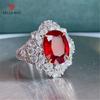 Oval Shaped Rose Red Cubic Zirconia Temperament Women Rings Luxury Ladies Jewelry For Party Best Valentine's Brilliant Rings