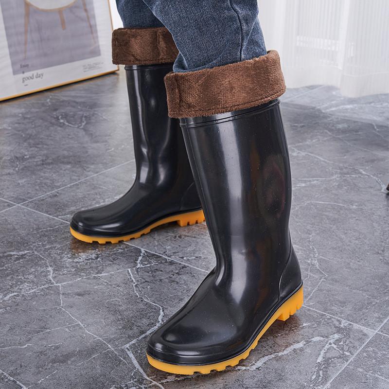 Rain Shoes Men's Non-slip and Wear-resistant Outdoor Beef Tendon Sole Labor Insurance Sea-catching Overshoes Fishing Shoes High Rain Boots Water Shoes