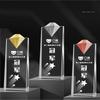 Customized Crystal Trophy with Metal Pendant, Beveled Version Trophy, Customized Award, Company Award, Staff, Free Engraving 1Pc