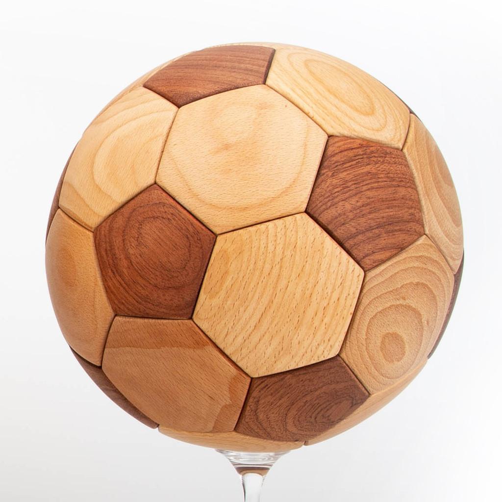 Teak Wood Soccer Decor With Traditional Joinery For Childrens Room And Gift