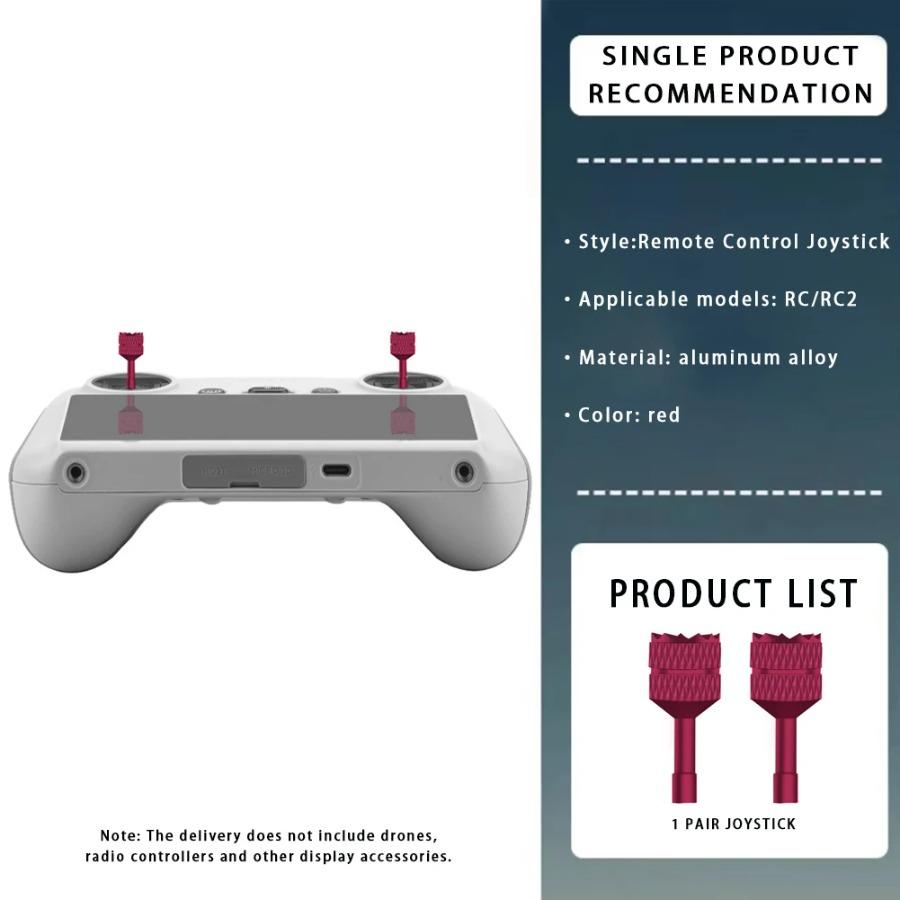 2Pcs Joystick Sticks for DJI Mini 4 Pro/Air 3/Mini3 Pro/ Mavic 3/RC 2 Remote Controller Aluminum Spare Rocker for Drone Accessories