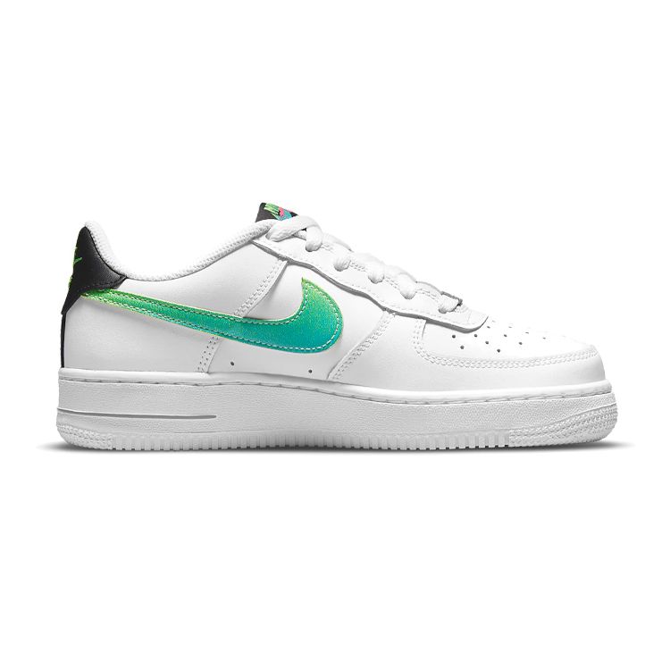 Nike Детские кроссовки Air Force 1 LV8 1 GS белые аквамариновые черные Green-Strike DJ5154-100