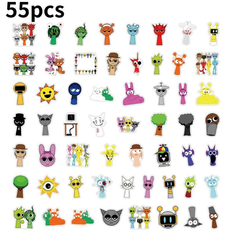 55 шт. Милые водостойкие наклейки Incredibox Sprunki для креативного украшения