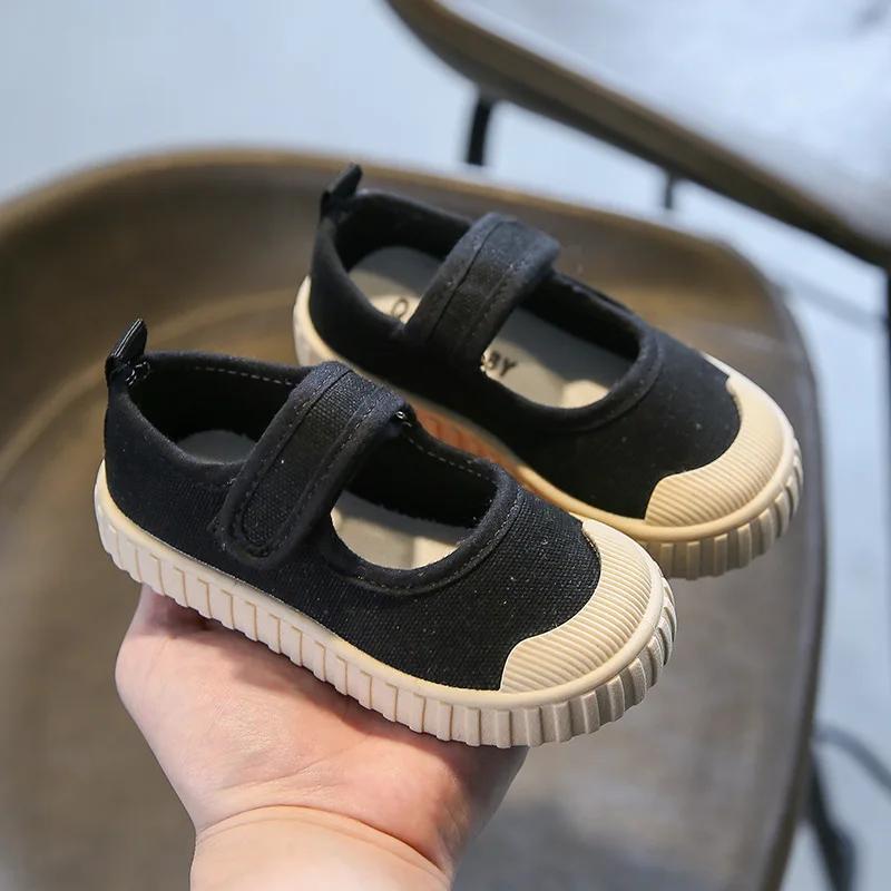 New Spring Non-leather Casual Shoes for Girls Flat Heel Children Canvas Shoes Toddler Girl Sneaker School Footwear H02231