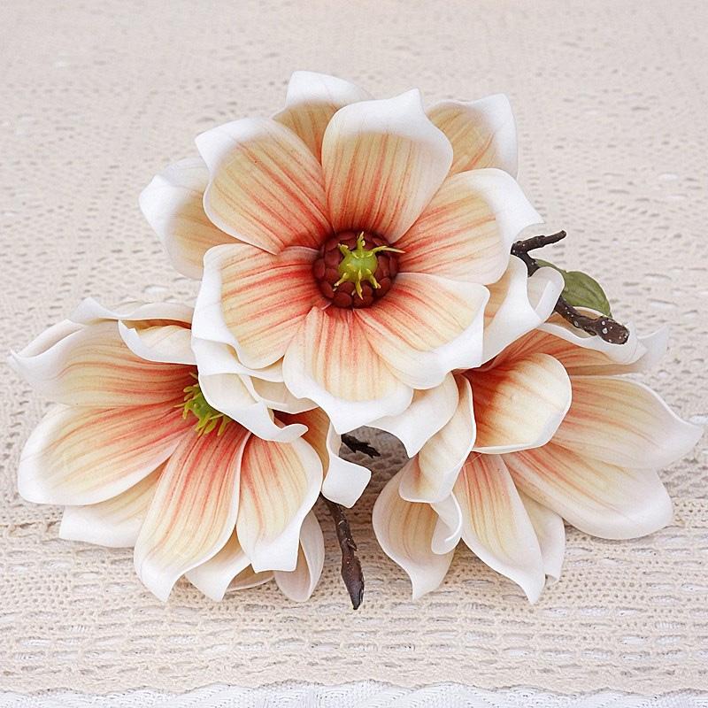 1 букет Свадебный декор Красивая магнолия Роза Домашний декор Бабочка Орхидея Имитация искусственного цветка Настоящий шелковый букет