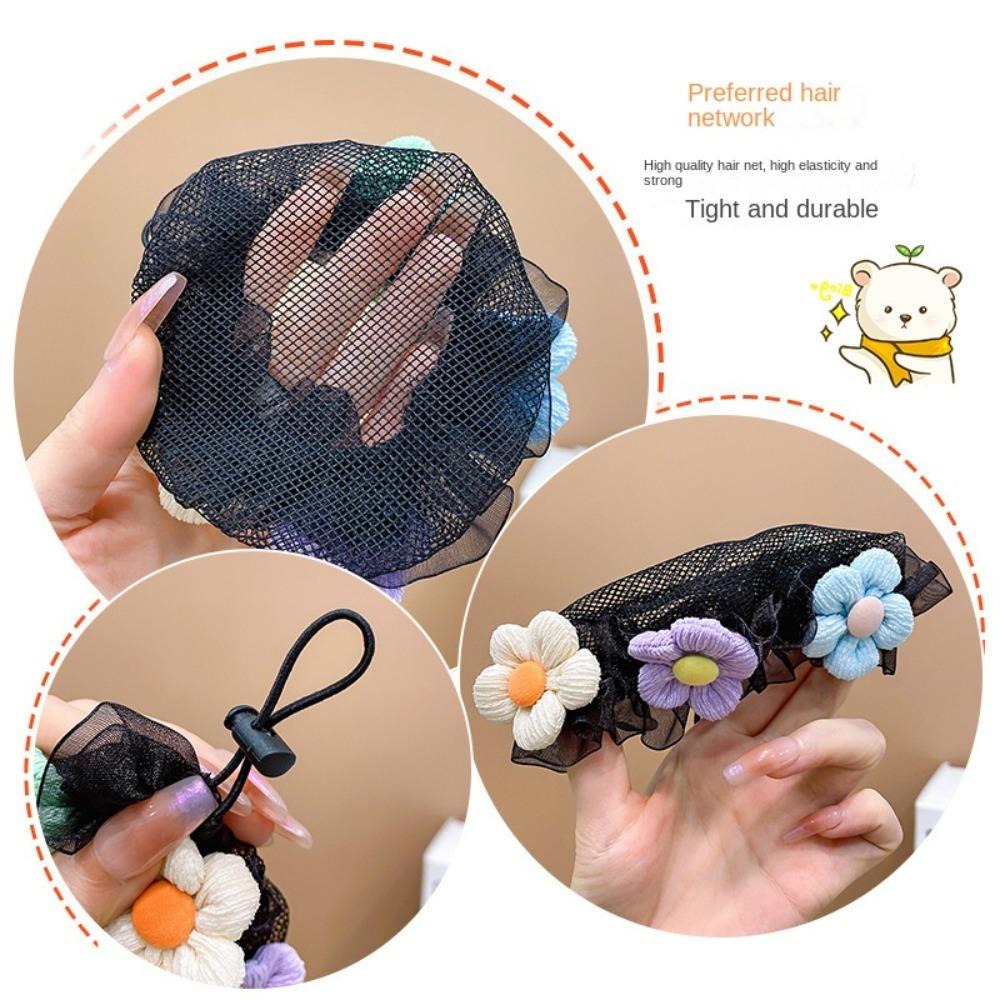 Цветочные повязки на голову балетная сетка для волос модный головной убор для девочек чехол для пучка снуд эластичная сетка для волос для детей