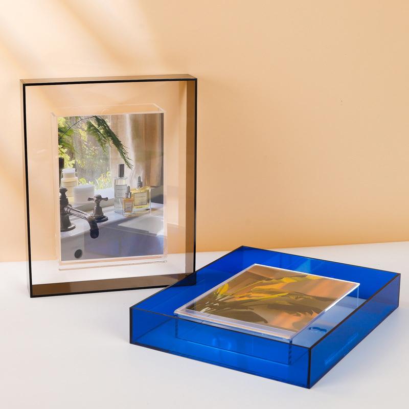 Home Decor Acrylic Square Photo Frame Box Photo Frame Box Transparent Bedroom Office