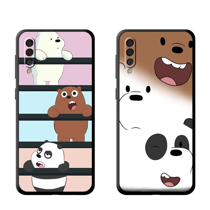 Милый чехол We Bare Bears для Samsung Galaxy A50 A70 M52 A30 A20s A20e A10 A40 A10s M51 M31 M30s, черный чехол для телефона