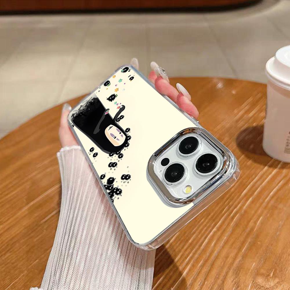 Cartoon H-Hayao M-Miyazaki Phone Case For Iphone 17 16 15 14 13 12 11 Pro Max Xr Air Plus Silicone Cover Silver Hard Shell Cove