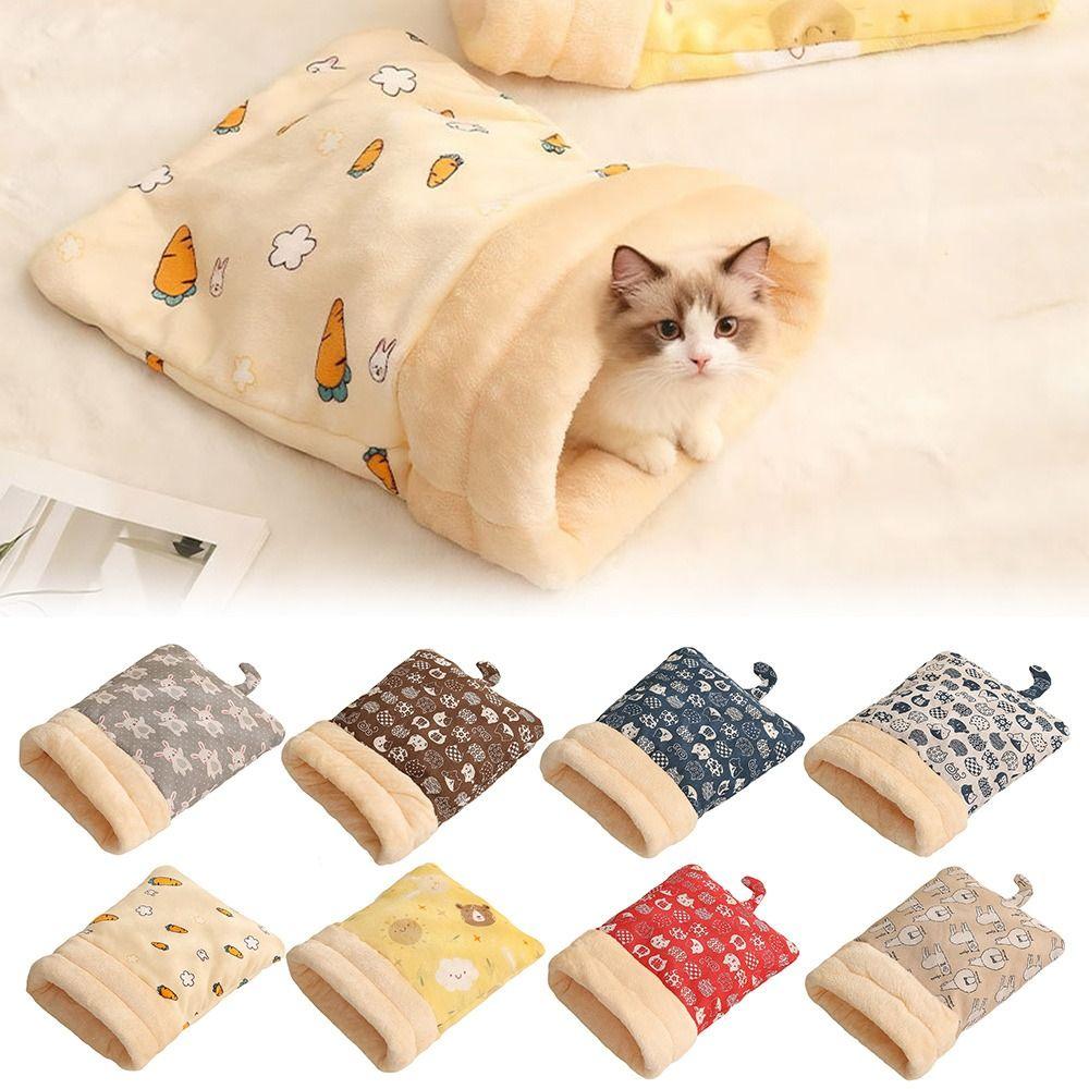 Cute Cat Sleeping Bag Cartoon Thickened Cat Cave Bed Pocket Type Winter Warm Cat Nest Mat Pet Supplies