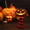 Halloween Pumpkin Light Resin Skeleton Ghost Witch Pumpkin Lantern Gothic Curved Pumpkin Night Light for Home Tabletop Desk Decor