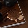 Creative Turtle Shaped Black Walnut Coaster Heat Resistant Wooden Table Decor Handmade Gift for Kitchen Dining