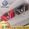 For VOLKSWAGEN VW Metal+Leather Car Sun Visor Clip Glasses Cards Case Auto Sunglasses Visor Glasses  For Volkswagen VW Golf Tigu