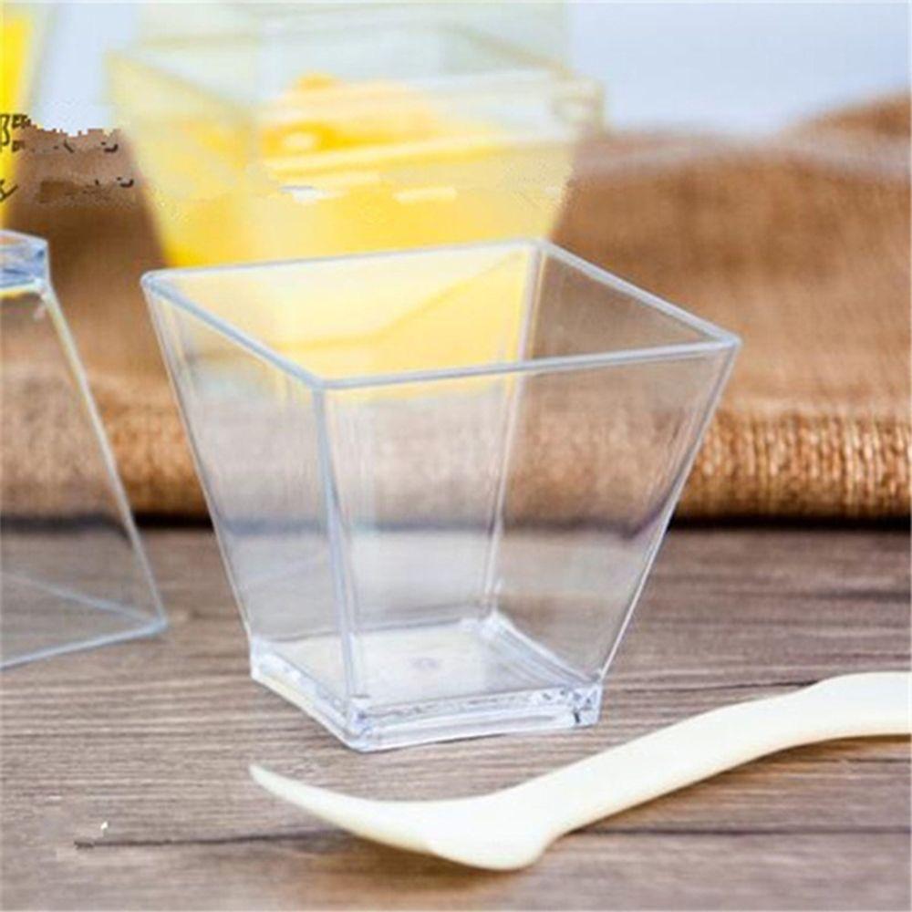 Кухонная выпечка Трапециевидный контейнер Прозрачные кондитерские инструменты Десертная чашка Муссы Одноразовые стаканчики