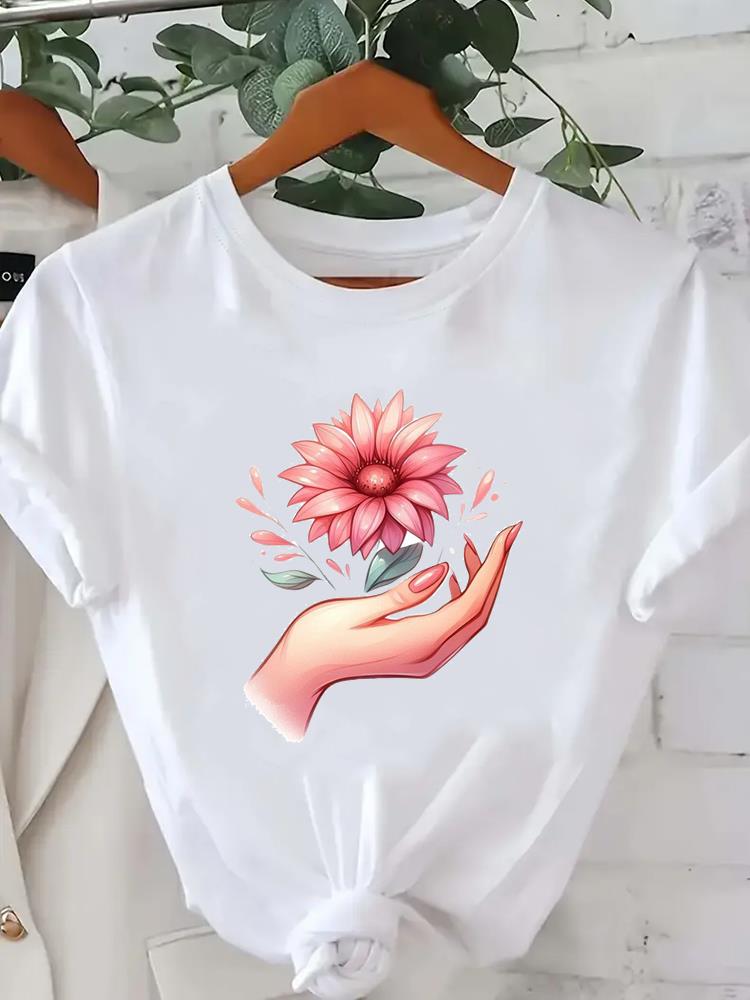 (Asian Size) style butterfly cute o-neck Lady Fashion Women Graphic Tee Short Sleeve T-shirts Casual Clothing Printed Female Top T Shirt