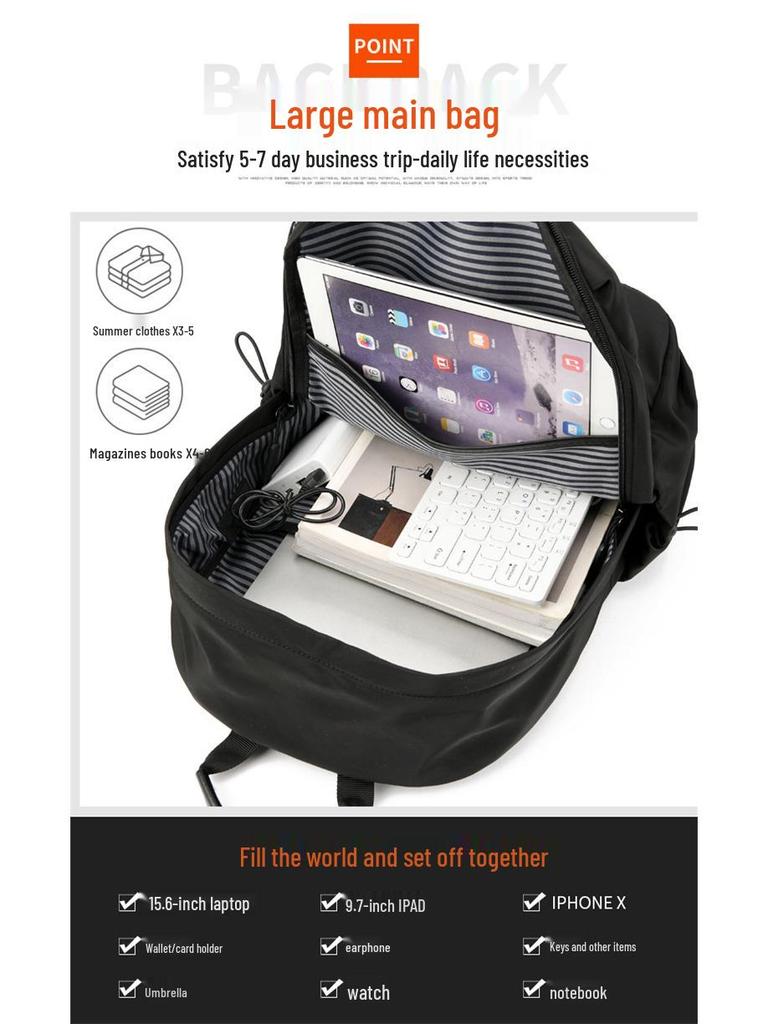 Деловой рюкзак на два плеча - Большая вместимость для путешествий, поездок на работу или учебы