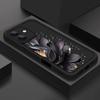 Чехол с узором черного лотоса для iPhone 16e 16 15 14 13 12 Pro Max 13 15 Pro 11 Противоударный Мягкий ТПУ Силиконовый Чехол для Телефона