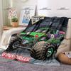 Классический плед с рисунком Monster Jam, теплый тонкий фланелевый плед в виде монстр-трака, портативный, для дома, путешествий, офиса, обеденного перерыва.