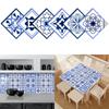 6 шт., самоклеящаяся настенная плитка с синими кристаллами и цветами, кухонные обои, фрески, водонепроницаемые наклейки для кухни, ванной комнаты