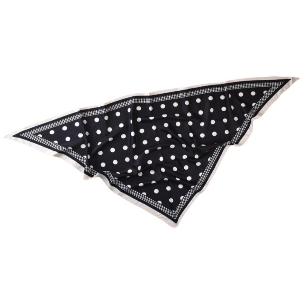 Thin Imitation Silk Scarf Polyester Waist Tying Scarf Vintage Polka Dot Triangle Scarf Club