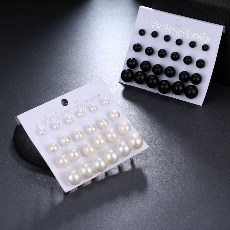 12 пар/набор серег с имитацией жемчуга, набор для женщин, ювелирные изделия Bijoux Brincos