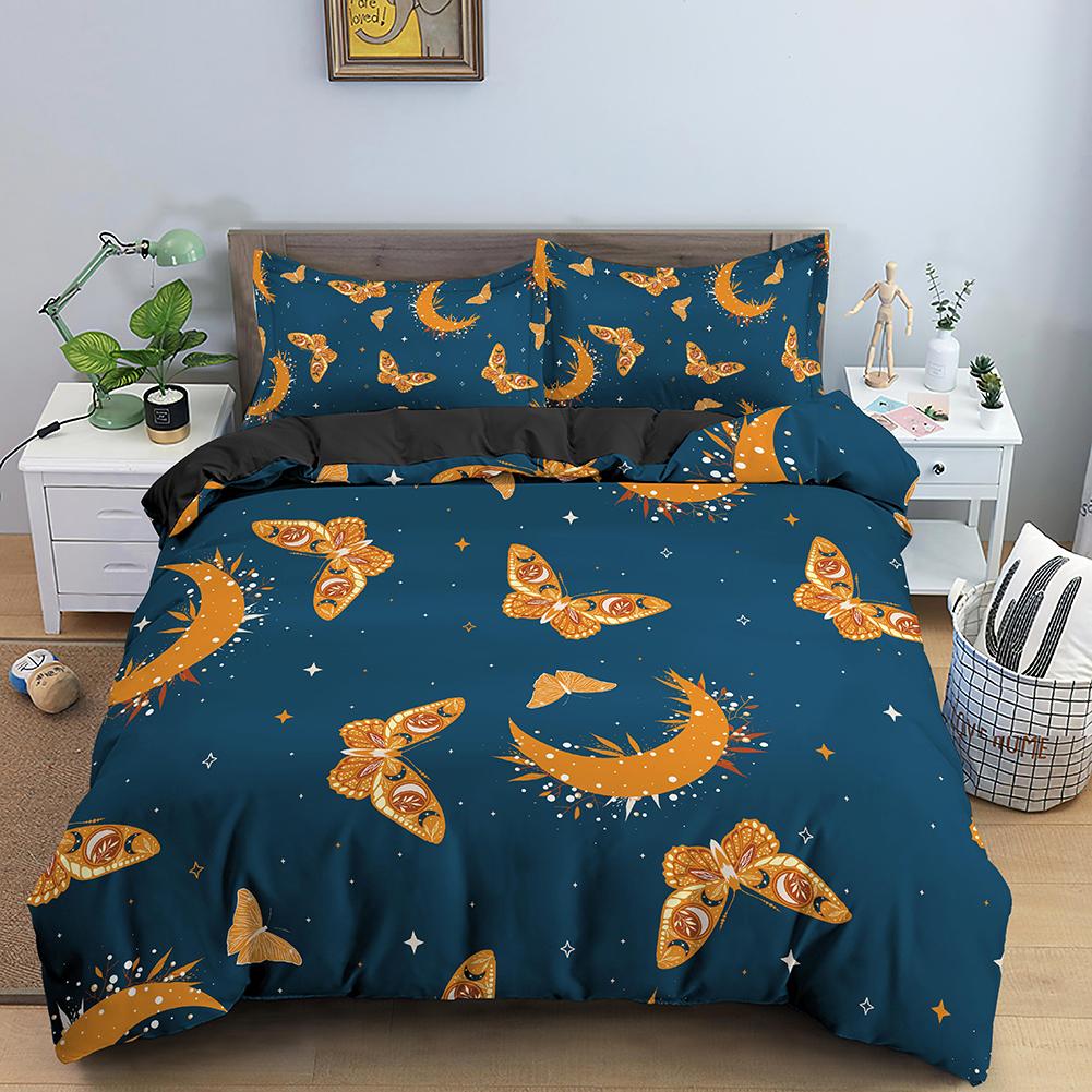 3D Dreamy Night Galaxy Purple Butterfly Printed Purple Flying Duvet Cover Комплект постельного белья для детей, девочек, подростков, взрослых, 3 пододеяльника