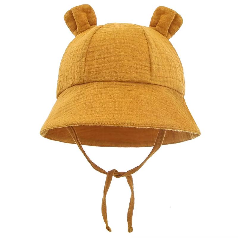 Baby Sun Hat With Ears Cute Bunny Newborn Boys Girls Bucket Hat Summer Kids Toddler Panama Cap 0 to 12 Months Soft Cotton